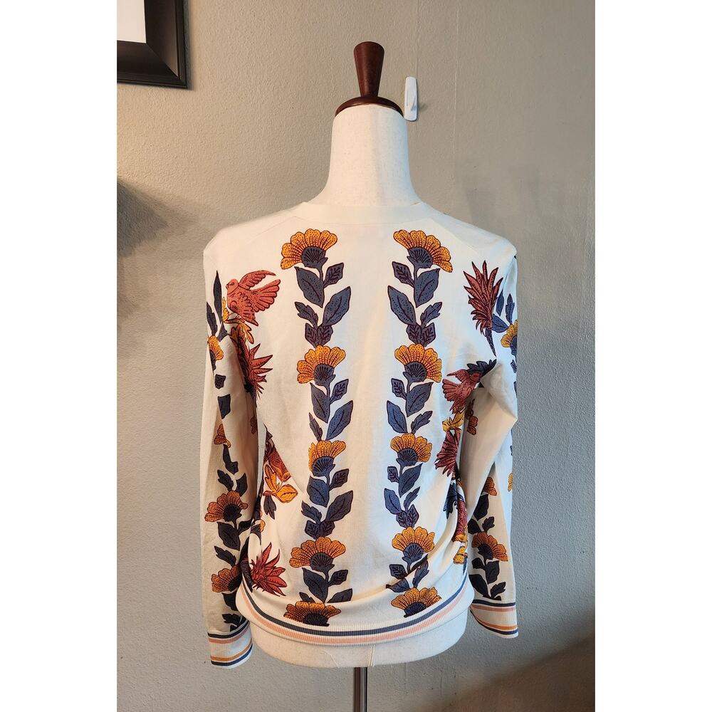Tory Burch Printed Madeline Cardigan SZ Medium Floral - Picture 4 of 11